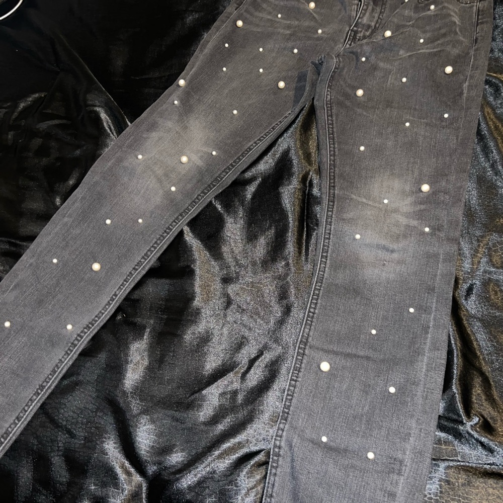 Marshalls Black Pearl-Studded Skinny Jeans